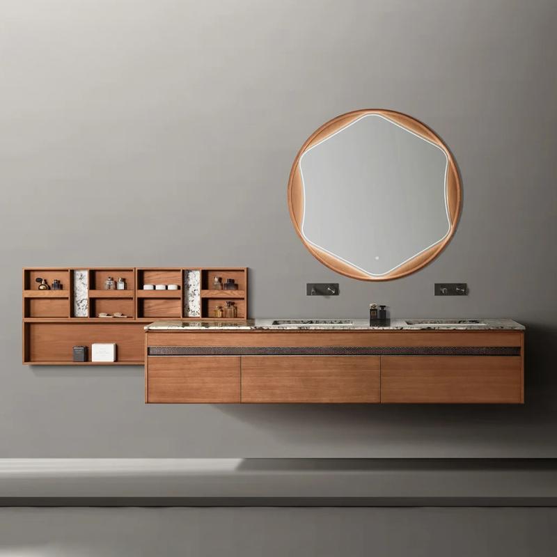 Benjamin Modern Solid Wood Bathroom Cabinet with Marble Basin