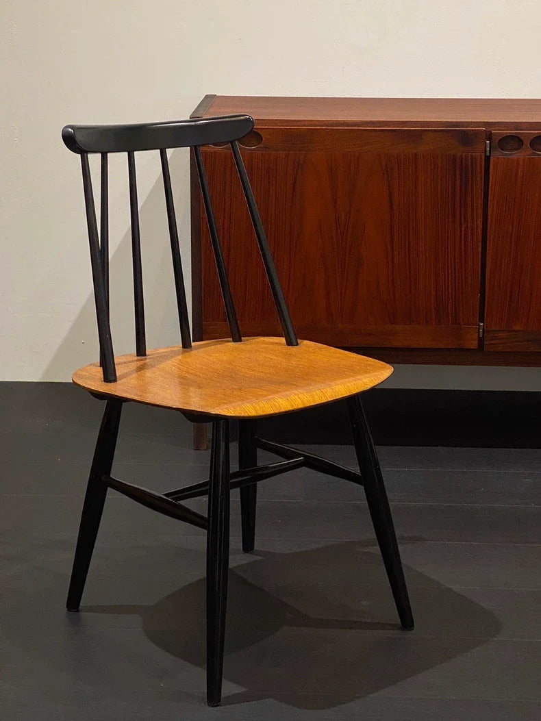 Classic Ilmari Tapiovaara Finnish Mid-Century Modern Wooden Dining Chair
