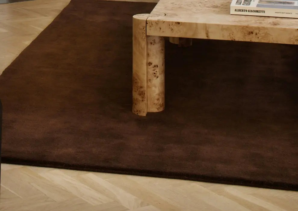 2025 new handmade medieval retro brown carpet living room full bedroom bedside minimalist pure color French homestay