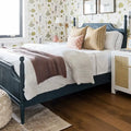 Owain Solid Wood Blue Double Bed
