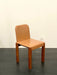 Vintage Italian Molteni & C Cognac Leather Walnut Frame Dining Chair