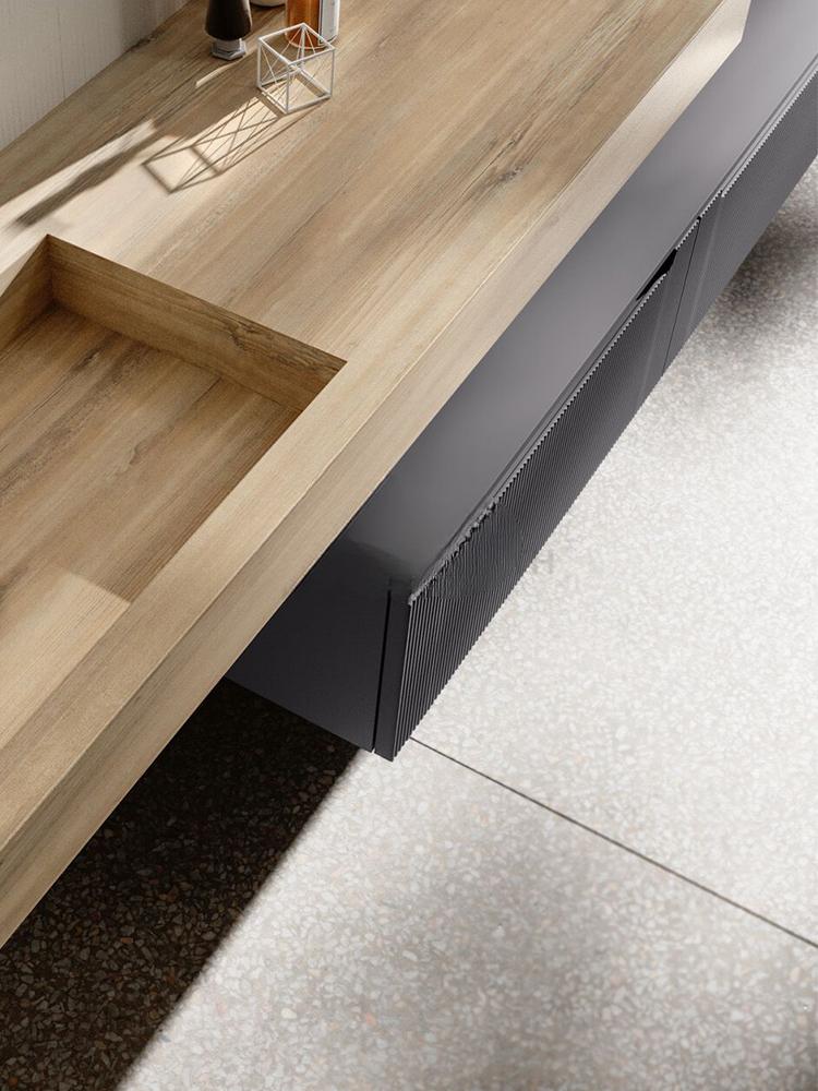 Nicholas Medieval Oak Elm Double Basin