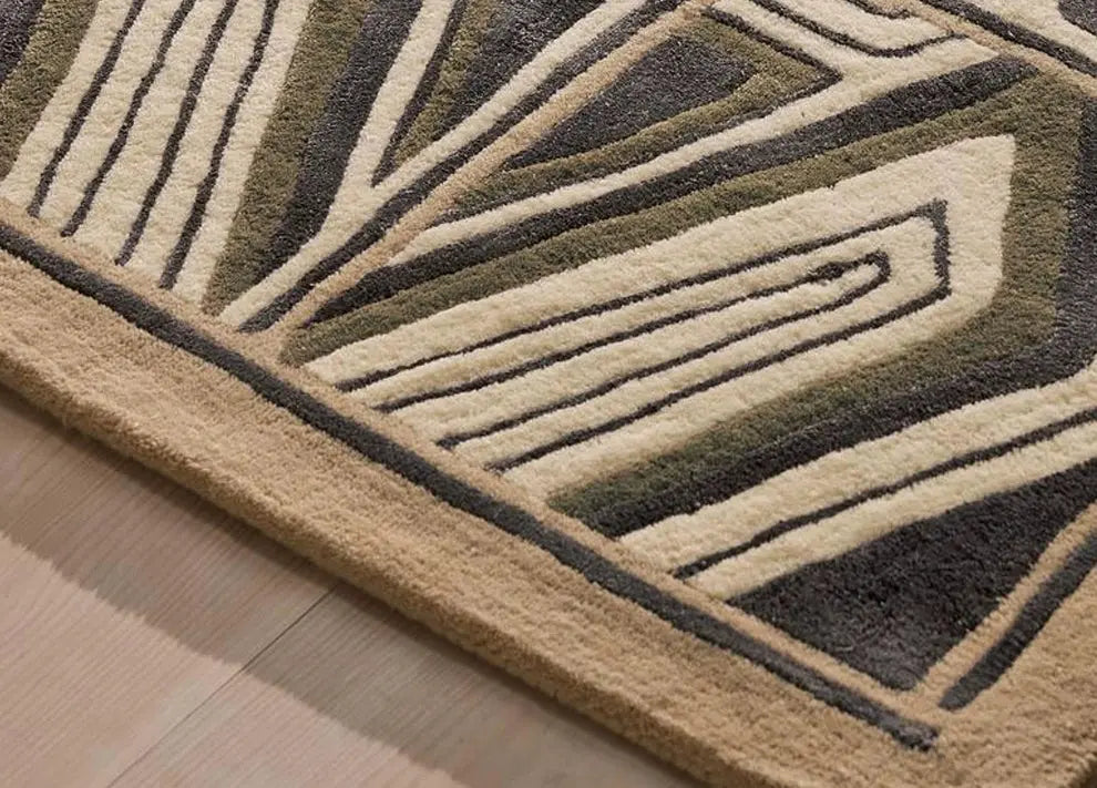 Remiel Geometric Retro Ethnic Style Carpet – Handmade Nordic Design