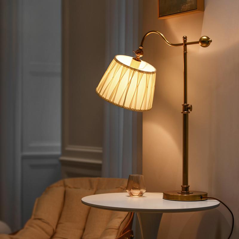Cynthia Antique Copper Adjustable Table Lamp