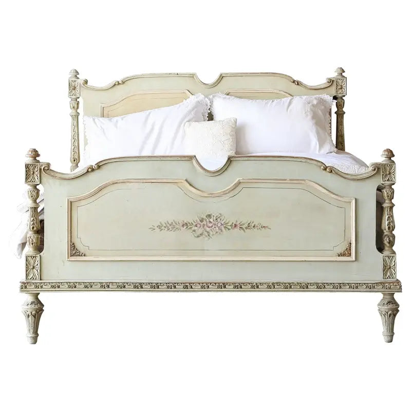 Aria Solid Wood Carved Master Bedroom Bed