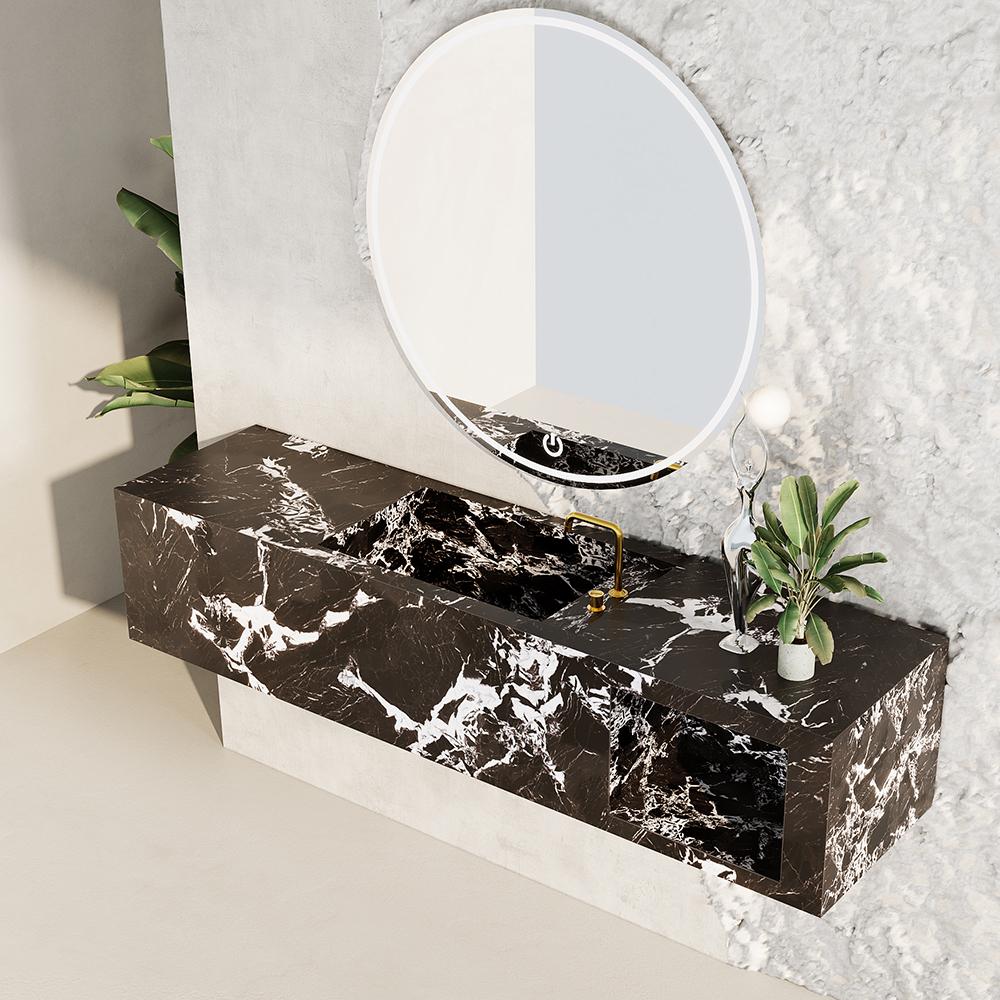 Amber Napoleon Black Bulgari Marble Sink