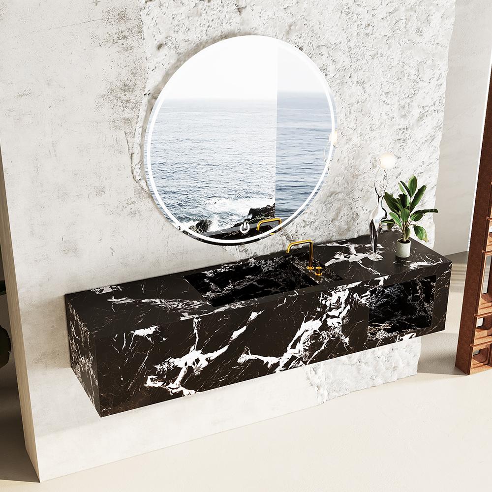 Amber Napoleon Black Bulgari Marble Sink