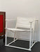Radboud van Beekum FM61 Armchair: White Fabric, Sleek Metal Frame