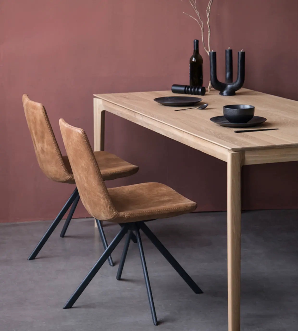 Fenric Iron Frame Cowhide Dining Room Chair
