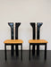 Vintage Pierre Cardin Dining Chair - Sculptural Black Walnut, Khaki Leather