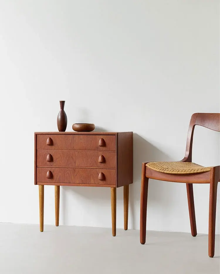 Luna Modern Vintage Three-Drawer Side Cabinet