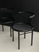 Vintage Helmut Lubke Black Lacquered Wood Dining Chair 1960s Mid-Century Design