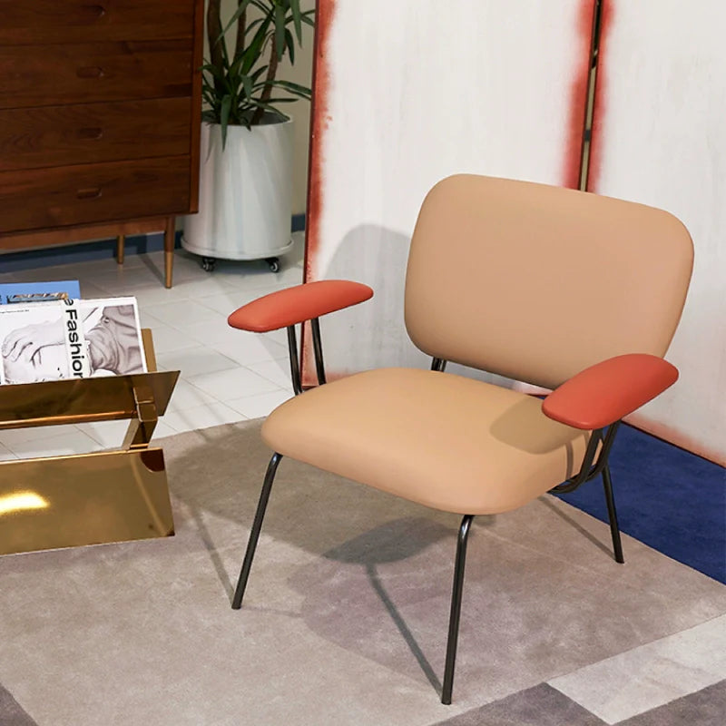 Premium Scandinavian Design Single Armchair – Luxurious Leather Leisure Sofa Chair