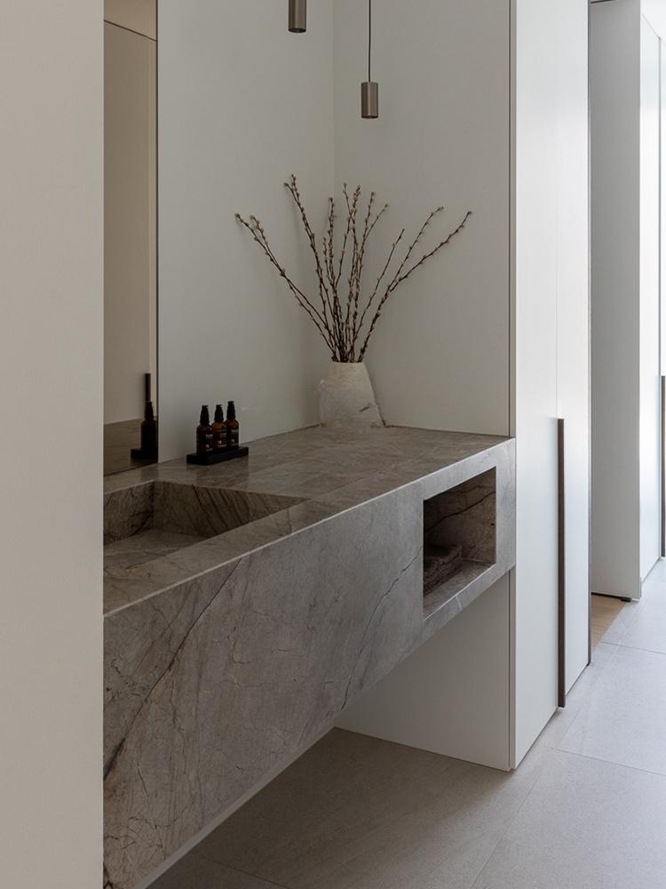 Clementine Castle Gray Marble Wall-Mounted Sink