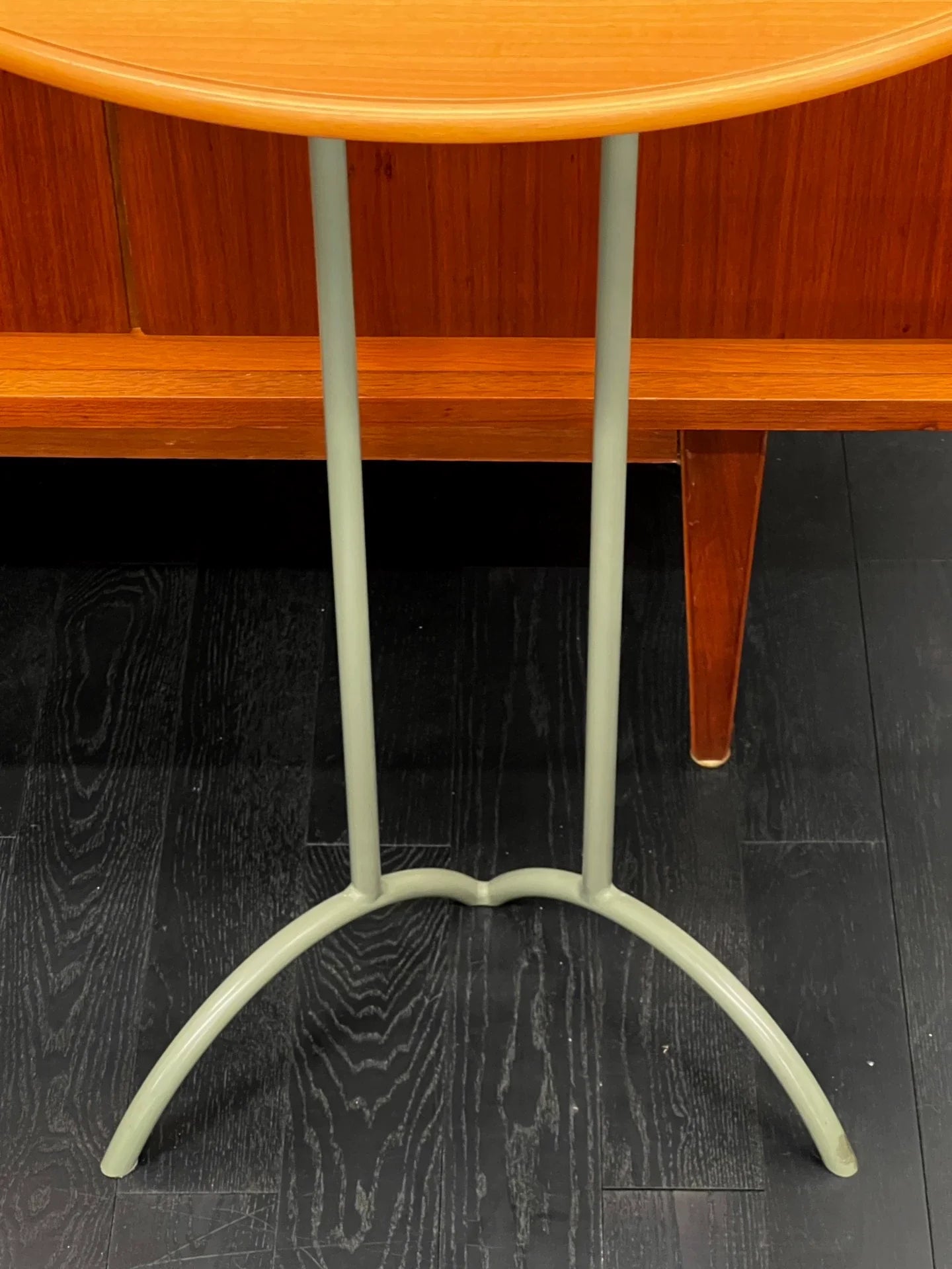 Vintage 1980s Memphis Style Half-Round Console Table with Mint Green Metal Legs