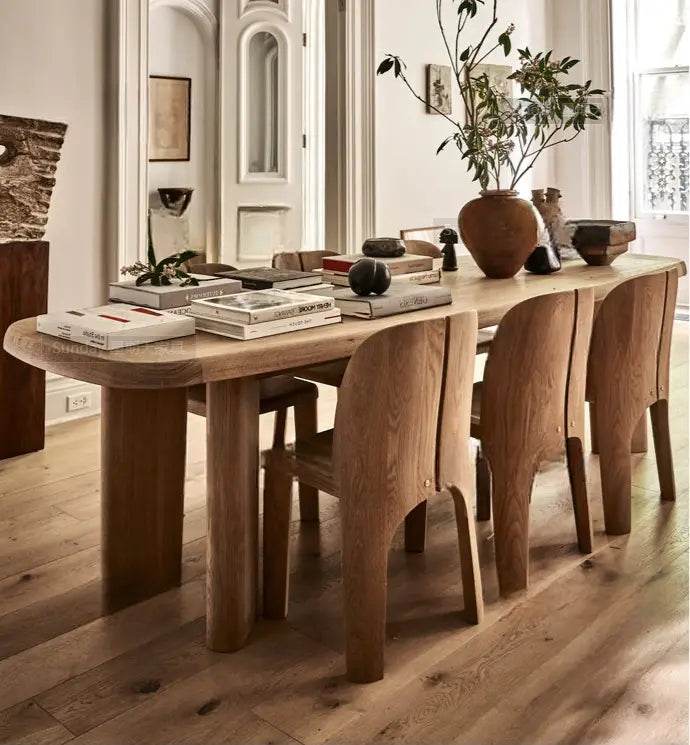 Camille Rustic Retro Wood Dining Table