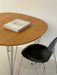Elegant Fritz Hansen Superellipse Dining Table, 1-Meter, Wood Top, Metal Legs