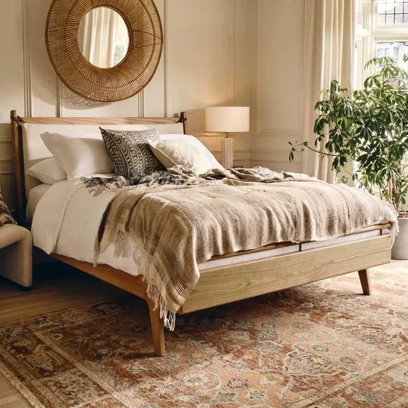 Melisande Solid Wood Soft-Covered Bed Design