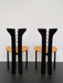 Vintage Pierre Cardin Dining Chair - Sculptural Black Walnut, Khaki Leather