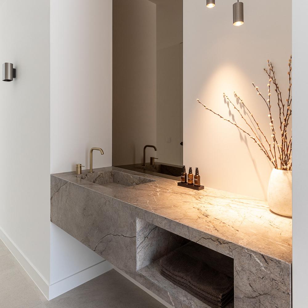 Clementine Castle Gray Marble Wall-Mounted Sink