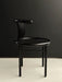 Vintage Helmut Lubke Black Lacquered Wood Dining Chair 1960s Mid-Century Design