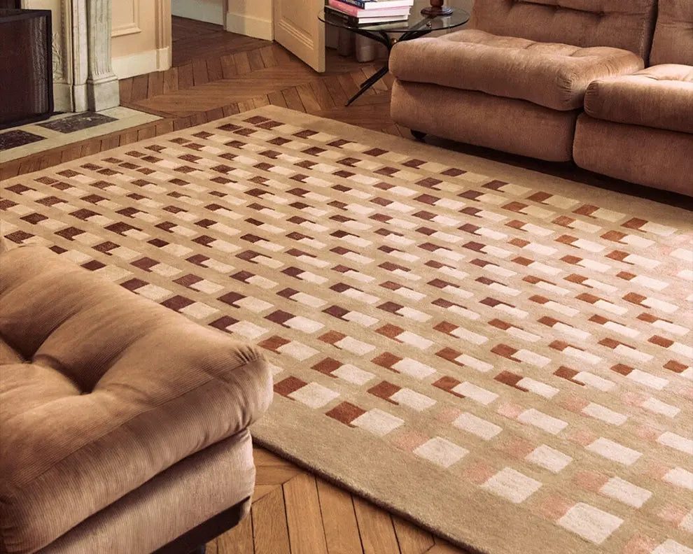 Evangeline Handmade Wabi-Sabi Style Coffee Table Carpet – High-End Italian Design