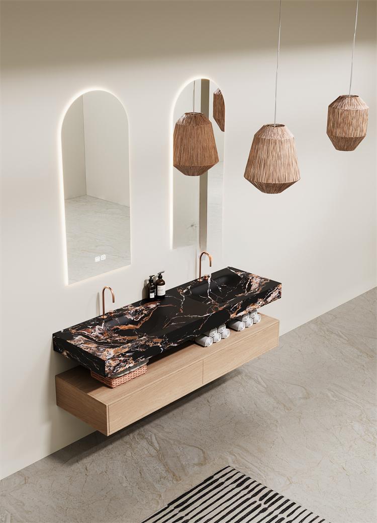 Azriel Kala Limestone Wall-Mounted Double Basin