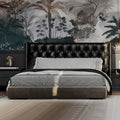 Mercer Retro Black Leather Soft Double Bed