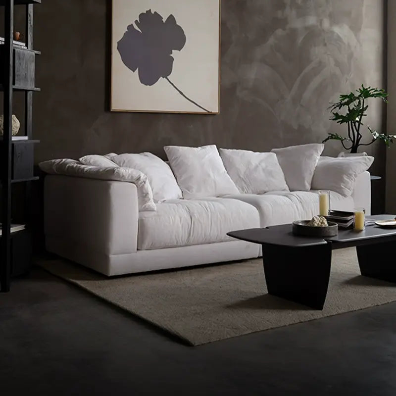 Sole Elegant White Cloud High-End Fabric Sofa