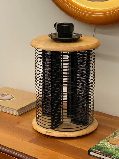 Vintage 1980s Techpoint Memphis Style Rotating CD Rack Side Table Stool