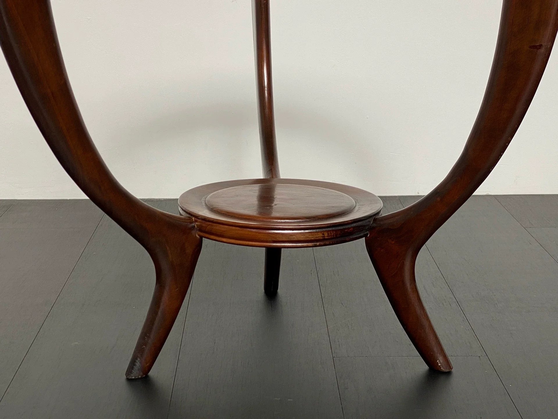Authentic 1950s Italian Mid-Century Teak Wood Round Coffee Table