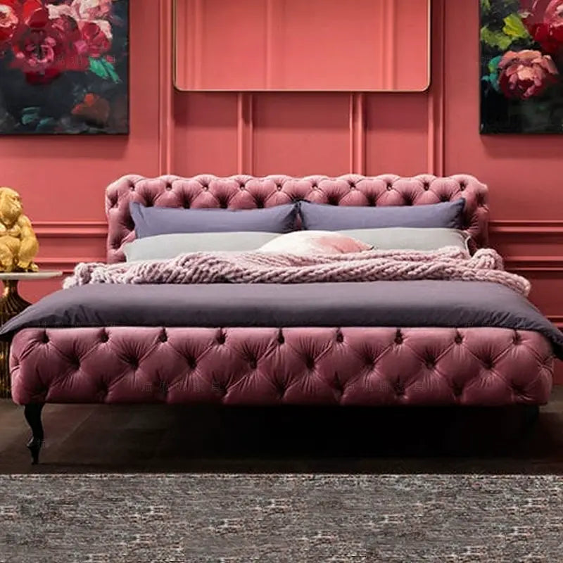 Andrea Elegant Beech Bed for Master Bedroom
