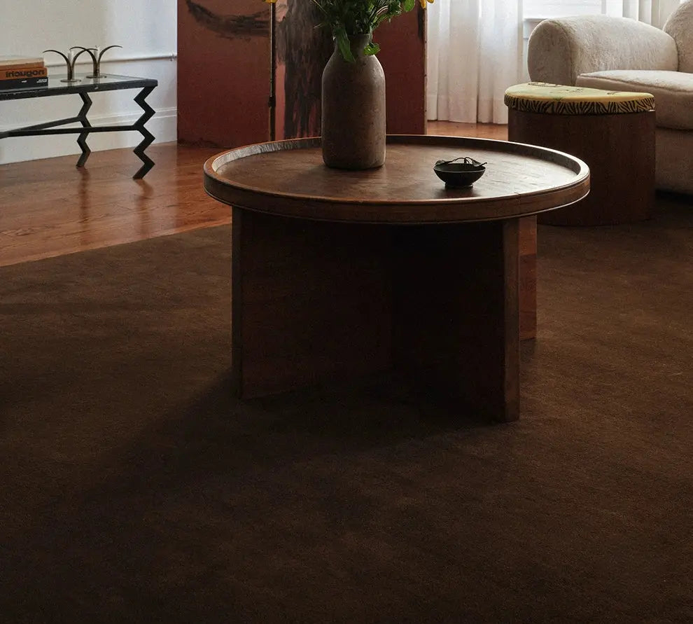 Florian Retro Solid Color Carpet – Handmade Minimalist Design