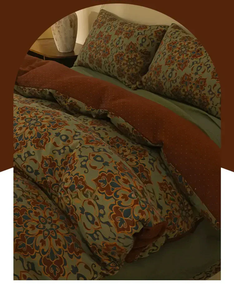 Rosalie Wabi-Sabi Medieval Style Cotton Jacquard Set – Luxurious Double-Layered Comfort