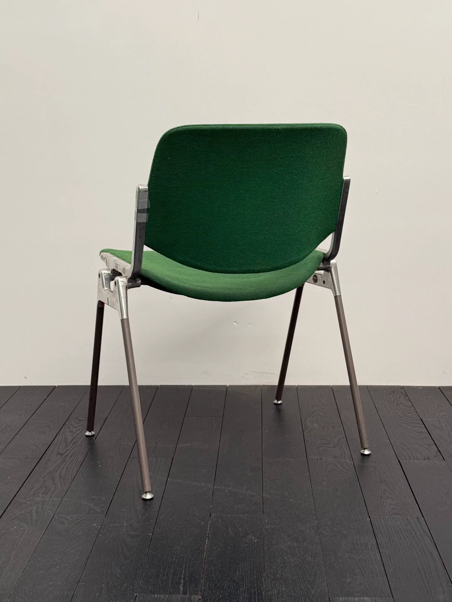 Vintage Italian Castelli DSC106 Stackable Chair by Giancarlo Piretti, Green Fabric