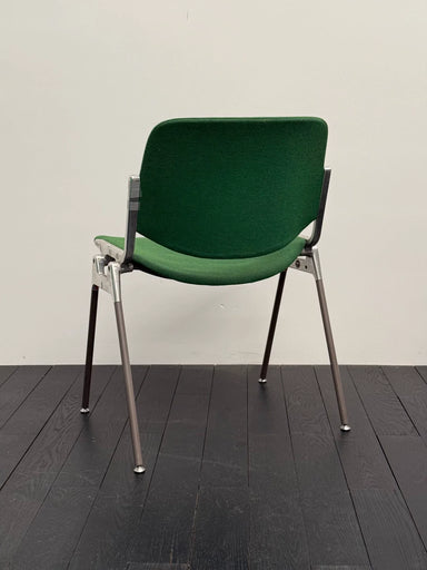 Vintage Italian Castelli DSC106 Stackable Chair by Giancarlo Piretti, Green Fabric