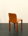 Vintage Italian Molteni & C Cognac Leather Walnut Frame Dining Chair