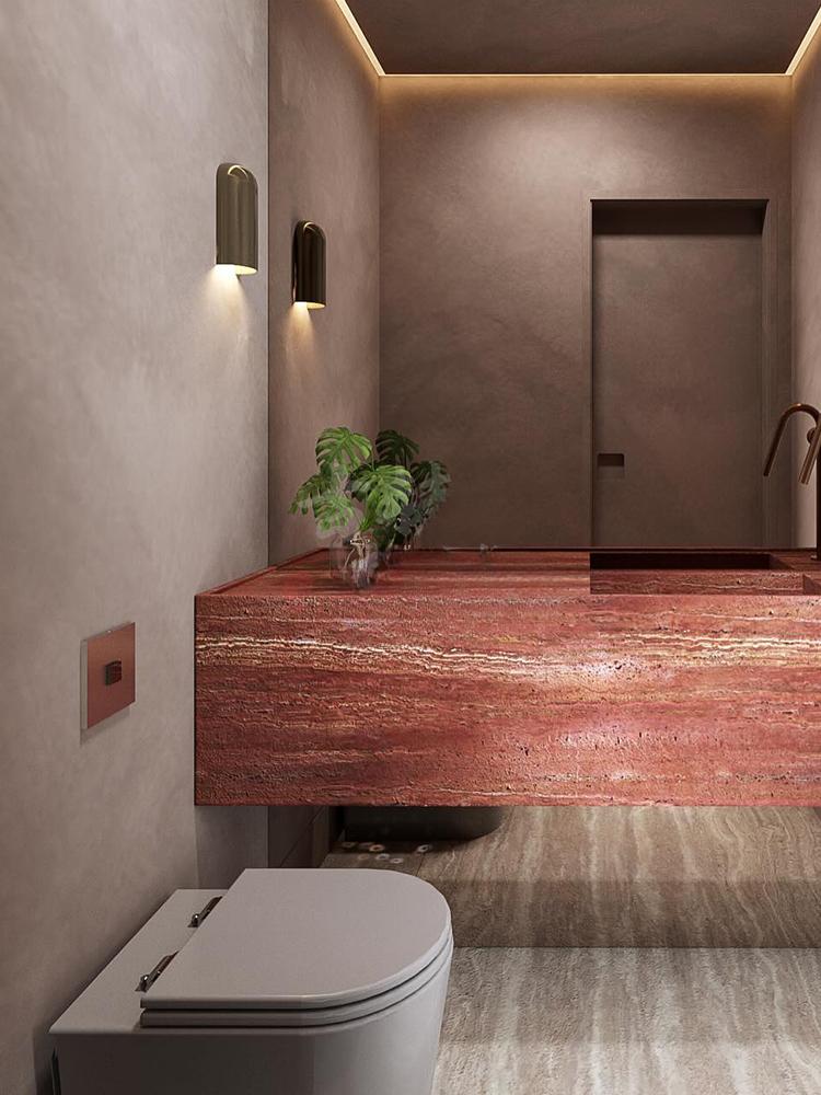 Blair Red Travertine Luxury Sink