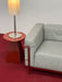Vintage Italian Cassina LC3 Single Armchair Sofa, Gray Leather, Red Frame, Iconic Design