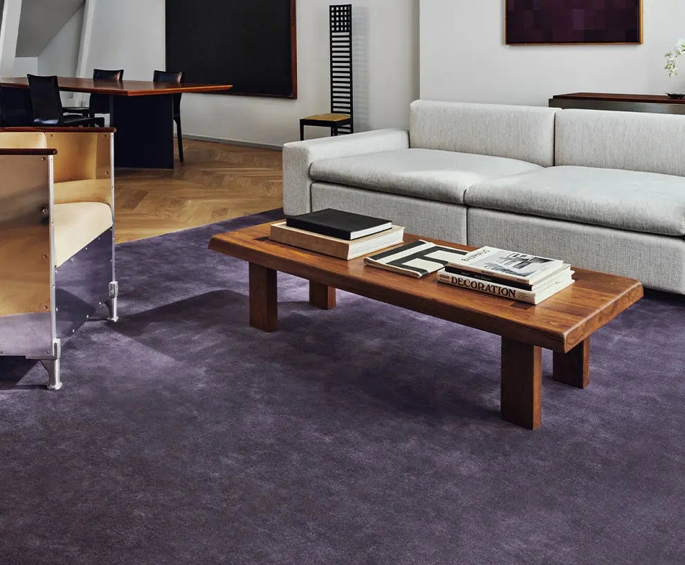 Retro queen purple carpet mat living room medieval homestay bedroom bedside minimalist pure color American and European French light luxury