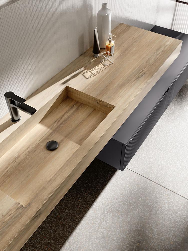 Nicholas Medieval Oak Elm Double Basin