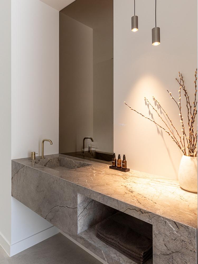 Clementine Castle Gray Marble Wall-Mounted Sink