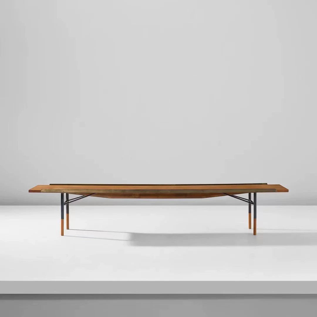 Finn Juhl Iconic Table Bench: Steel Frame, Elegant Mid-Century Modern Design