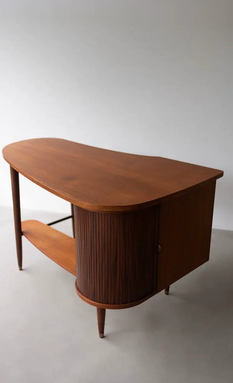 Célestin Retro Black Walnut Office Study Desk