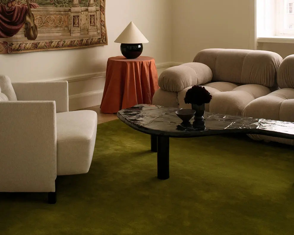 Florian Retro Solid Color Carpet – Handmade Minimalist Design