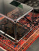 Vintage Italian 1970s Space Age Smoked Glass Rolling Bar Cart Side Table