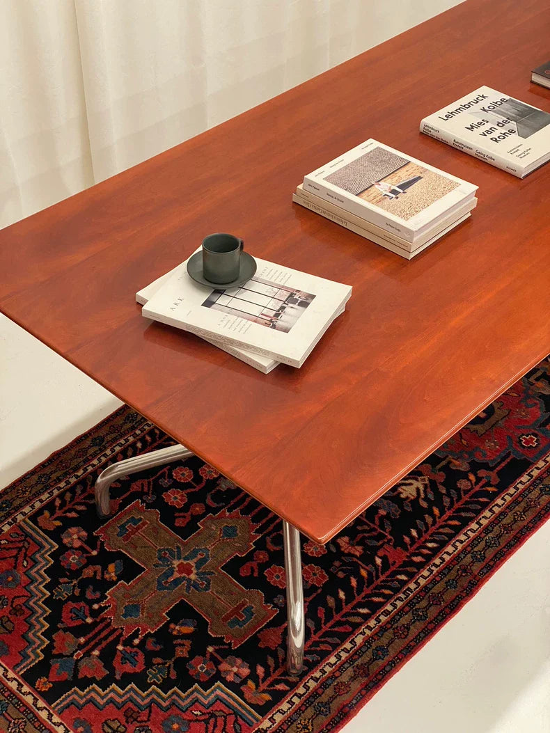 Vintage 1970s Italian Shine Rosewood Dining Table by Vico Magistretti De Padova