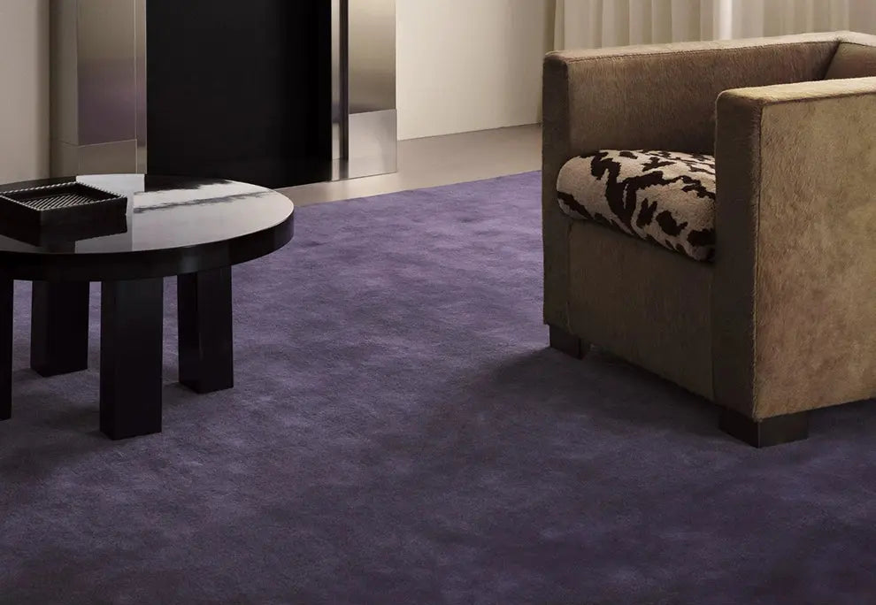 Florian Retro Solid Color Carpet – Handmade Minimalist Design