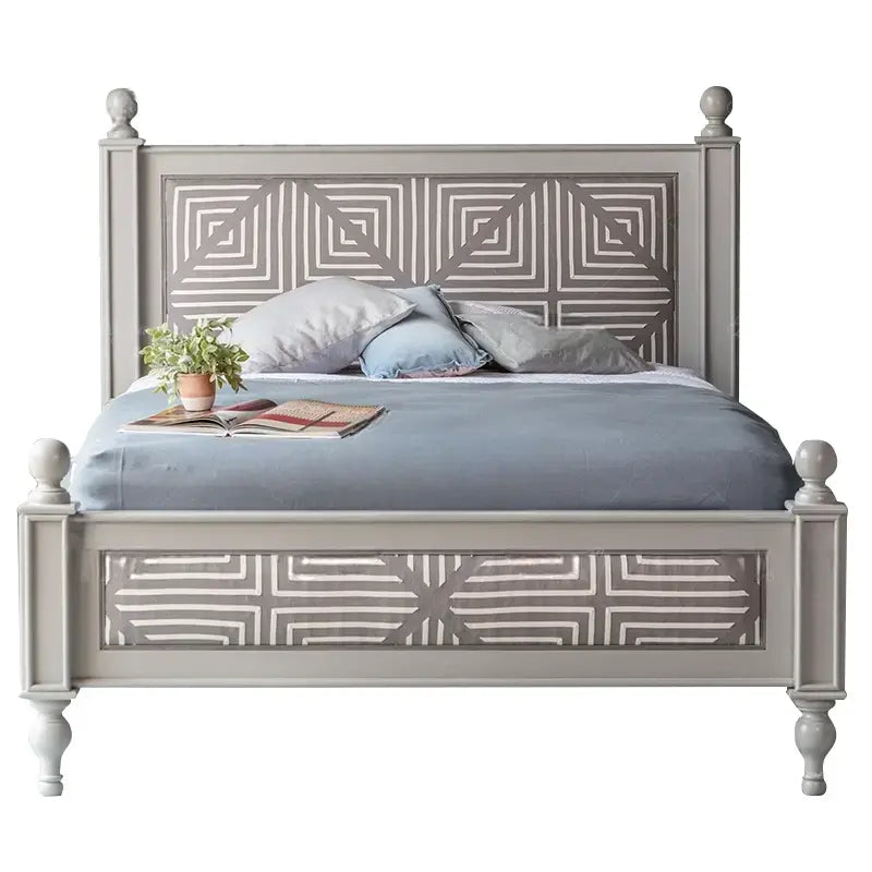 Dario Retro Solid Wood Wedding Bed Frame