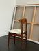 Elegant 1960s Italian Teak Wood Dining Chair with Reupholstered Seat